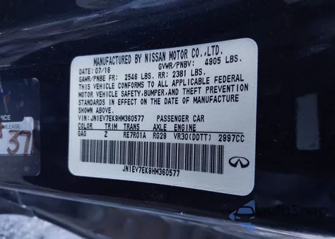 2017 Infiniti Q60 3.0T Premium from USA, damaged, VIN JN1EV7EK9HM360577